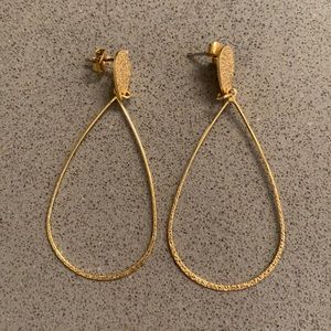 Gold tone teardrop earrings